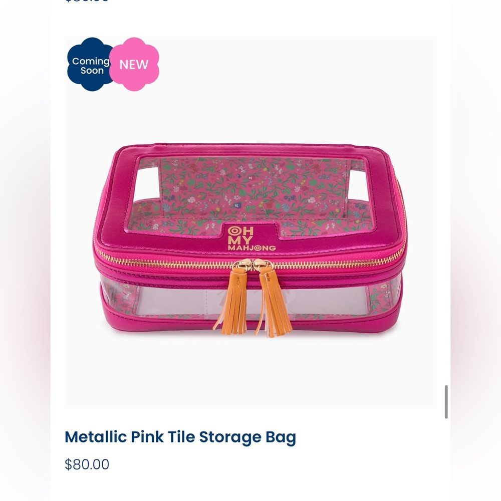 Oh My Mahjong Metallic Pink Tile Storage Brand new with tags
